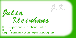 julia kleinhans business card
